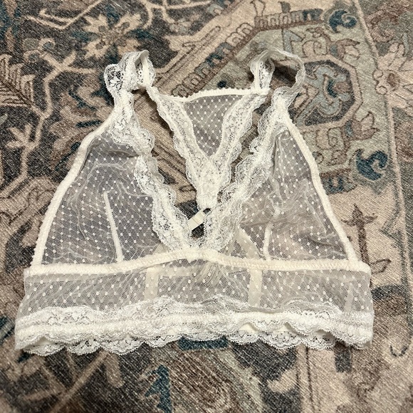 NWOT Intimately Free People Midweek Longline Lace Bralette White - Picture 5 of 9